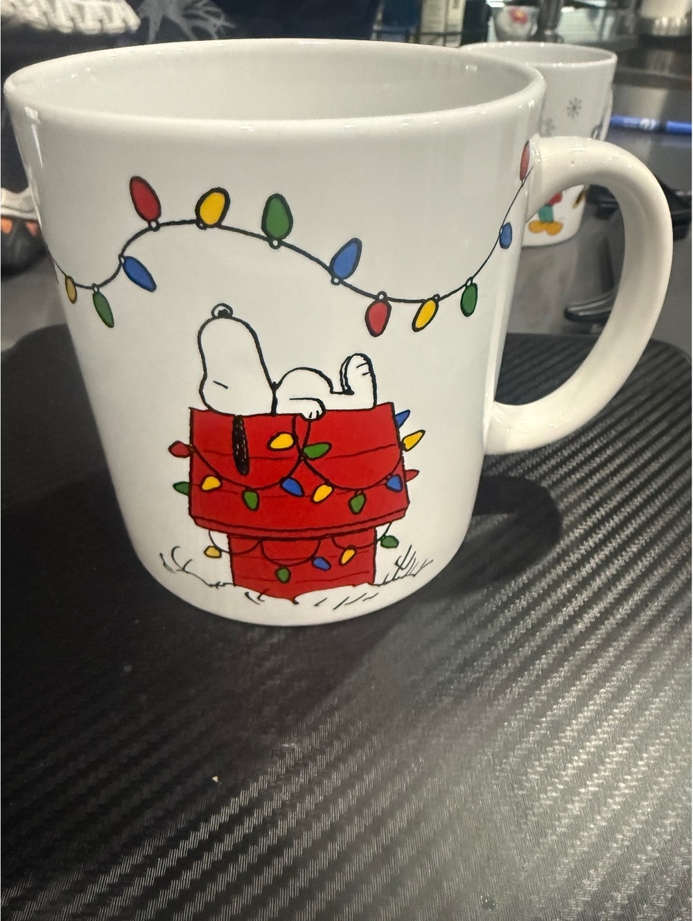 4x4 1/2 Peanuts Snoopy Holiday Lights Ceramic Coffee Mug by Zrike Brands